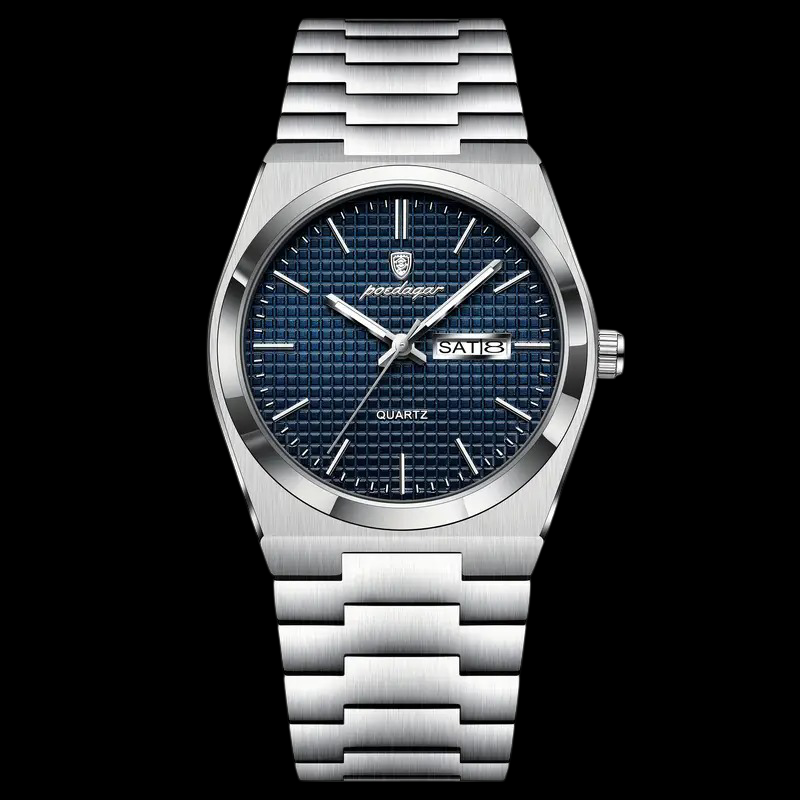 Luxury Steel Watch with Mint Green Dial