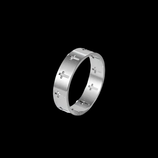 Stainless Steel Cross Ring – Sleek & Spiritual Style