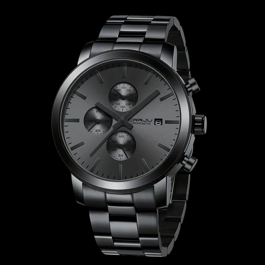 CRRJU All-Black Chronograph – Bold & Sleek